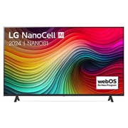 LG Smart TV LG NanoCell AI NANO81 4K de 55 pouces 2024, Vue de face du téléviseur LG NanoCell, NANO80 avec le texte LG NanoCell, 2024, et le logo webOS Re:New Program à l’écran., 55NANO81T6A, thumbnail 1