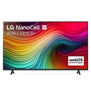 LG Smart TV LG NanoCell AI NANO81 4K de 65 pouces 2024, Vue de face du téléviseur LG NanoCell, NANO81 avec le texte LG NanoCell, 2024, et le logo webOS Re:New Program à l’écran., 65NANO81T6A, thumbnail 1