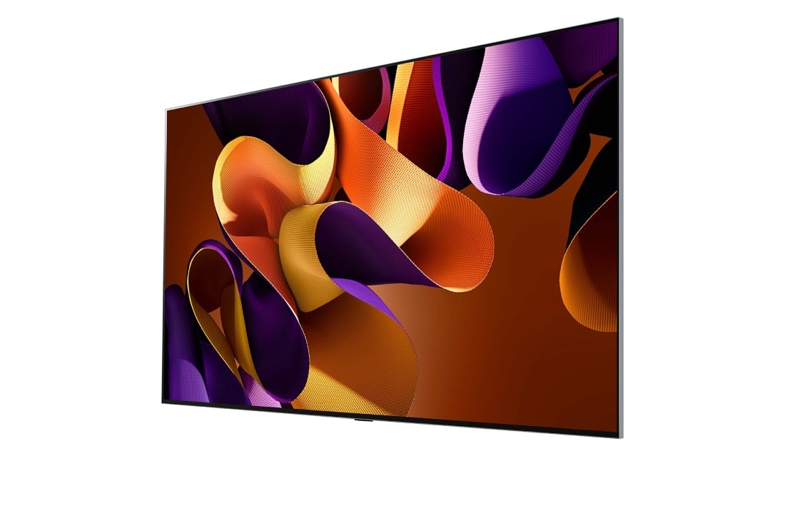 LG 97 pouces LG OLED evo AI G4 4K Smart TV OLED97G4, Vue latérale vers la droite du LG OLED evo TV, OLED G4 sur le mur, OLED97G45LW, thumbnail 4