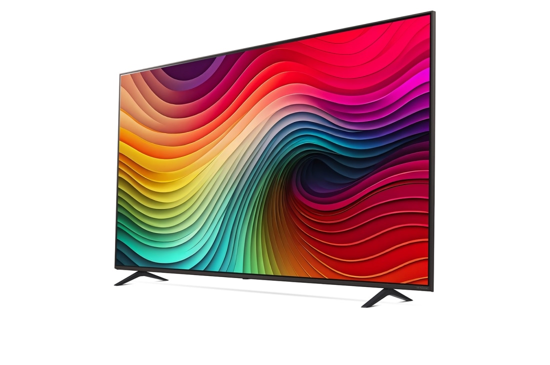 LG Smart TV LG NanoCell AI NANO82 4K de 75 pouces 2024, Vue latérale légèrement inclinée vers la gauche du LG TV NanoCell, NANO82, 75NANO82T6B, thumbnail 3