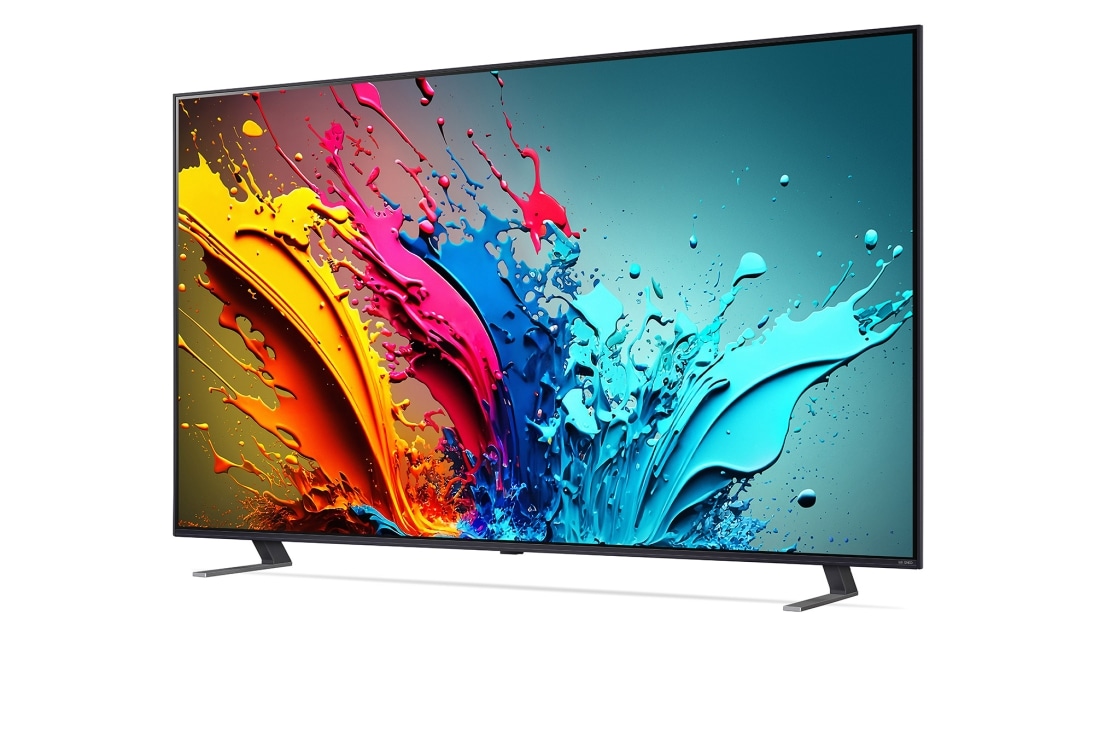 LG Smart TV LG QNED AI QNED85 4K 55 pouces 2024, Vue latérale légèrement inclinée vers la gauche du LG TV QNED, QNED85, 55QNED85T6C, thumbnail 3