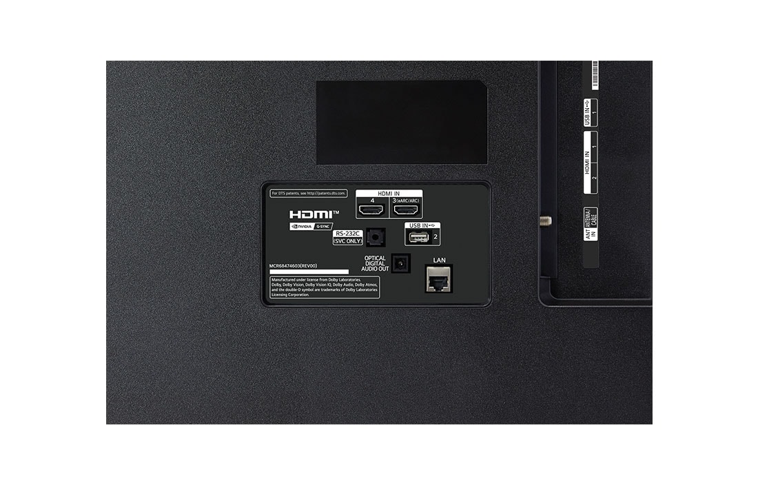 LG 77 pouces LG OLED AI B4 4K Smart TV OLED77B4, port view, OLED77B42LA, thumbnail 13