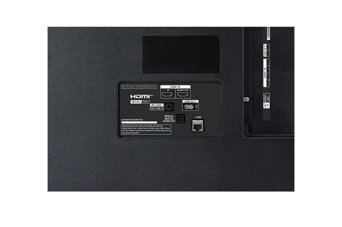 LG 55 pouces LG OLED AI B4 4K Smart TV OLED55B4, port view, OLED55B42LA, thumbnail 13