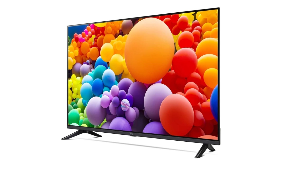 LG Smart TV LG UHD AI UT73 4K 65 pouces 2024, vue de côté à 30 degrés, 65UT73006LA, thumbnail 3