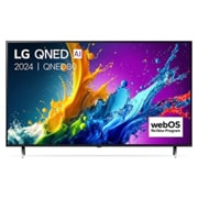 LG Smart TV LG QNED AI QNED80 4K 55 pouces 2024, Vue de face du téléviseur LG QNED, QNED80 avec le texte LG QNED, 2024, et le logo webOS Re:New Program à l’écran., 55QNED80T6A, thumbnail 1