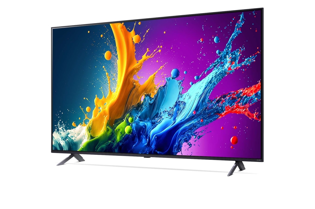 LG Smart TV LG QNED AI QNED80 4K 65 pouces 2024, Vue latérale légèrement inclinée vers la gauche du LG TV QNED, QNED80, 65QNED80T6A, thumbnail 3