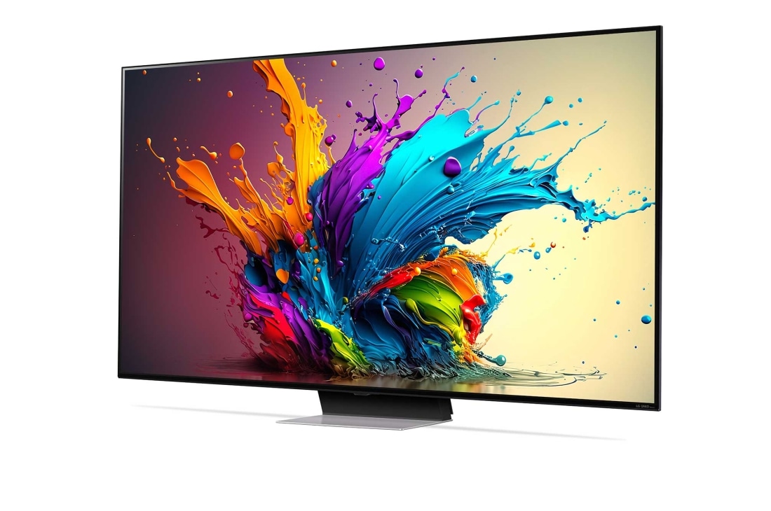 LG Smart TV LG QNED MiniLED QNED91 4K 75 pouces 2024, Vue latérale légèrement inclinée vers la gauche du LG TV QNED, QNED90, 75QNED91T6A, thumbnail 3