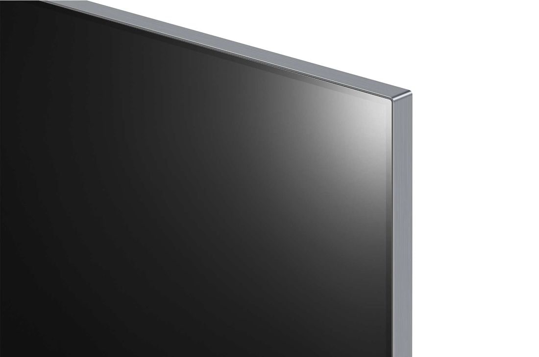 LG 97 pouces OLED LG SIGNATURE M4 True Wireless TV avec transfert vidéo et audio 4K 120Hz sans fil , Gros plan sur le bord supérieur ultra-mince du LG OLED M4, OLED97M49LA, thumbnail 9