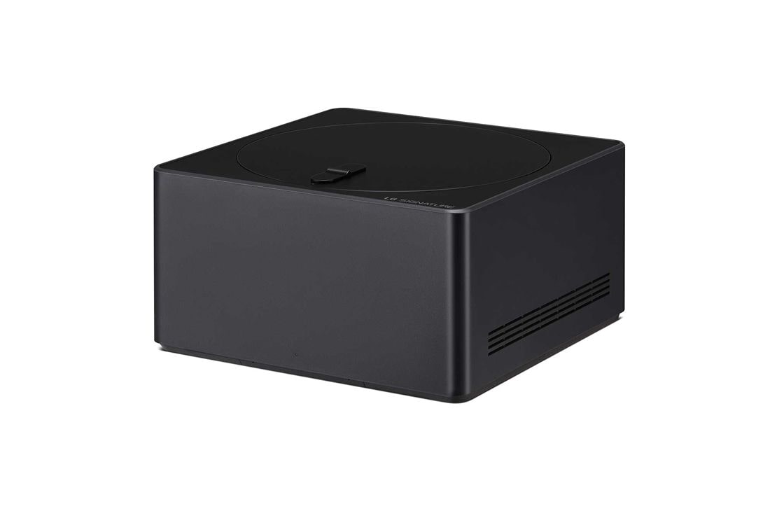 LG 97 pouces OLED LG SIGNATURE M4 True Wireless TV avec transfert vidéo et audio 4K 120Hz sans fil , Slightly-angled left-facing side view of Zero Connect Box, OLED97M49LA, thumbnail 12