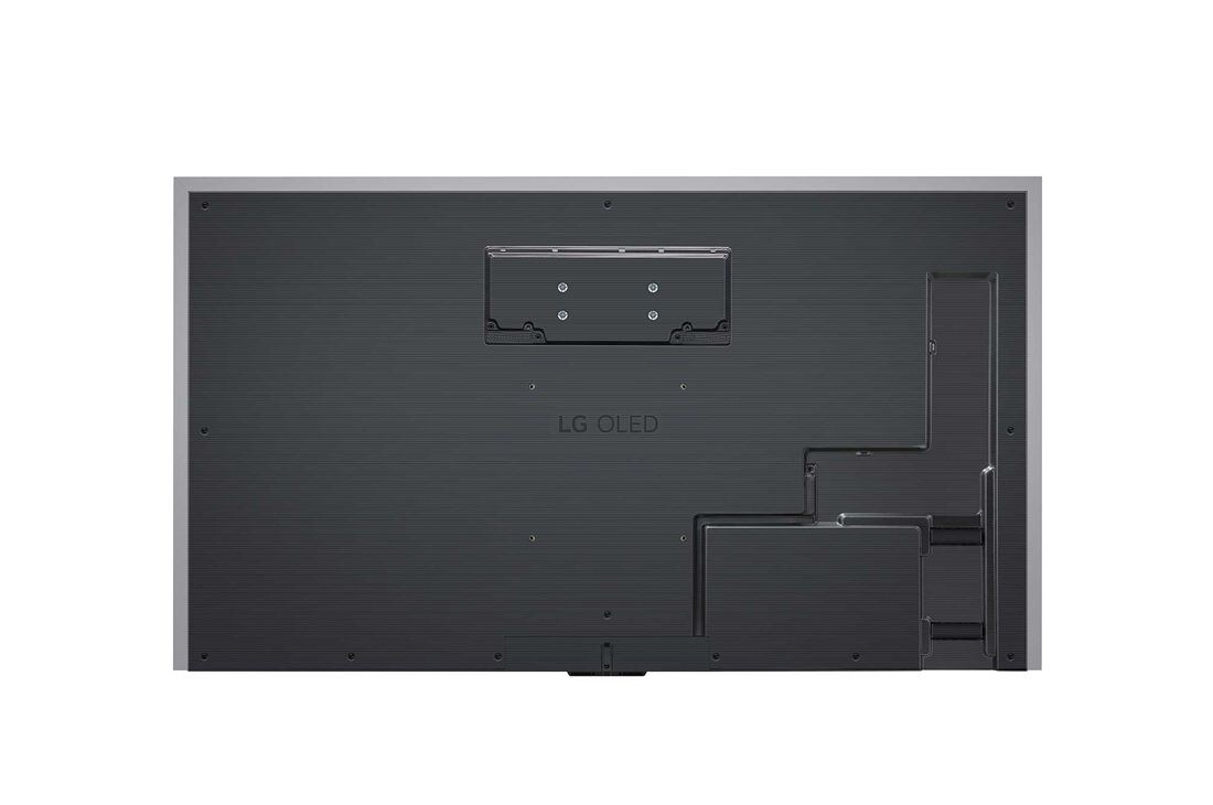 LG 77 pouces LG OLED evo AI M4, la première TV True Wireless au monde avec transfert vidéo et audio 4K 144Hz , Vue aérienne du bord supérieur ultra-mince du LG OLED M4 sur le support, OLED77M49LA, thumbnail 8