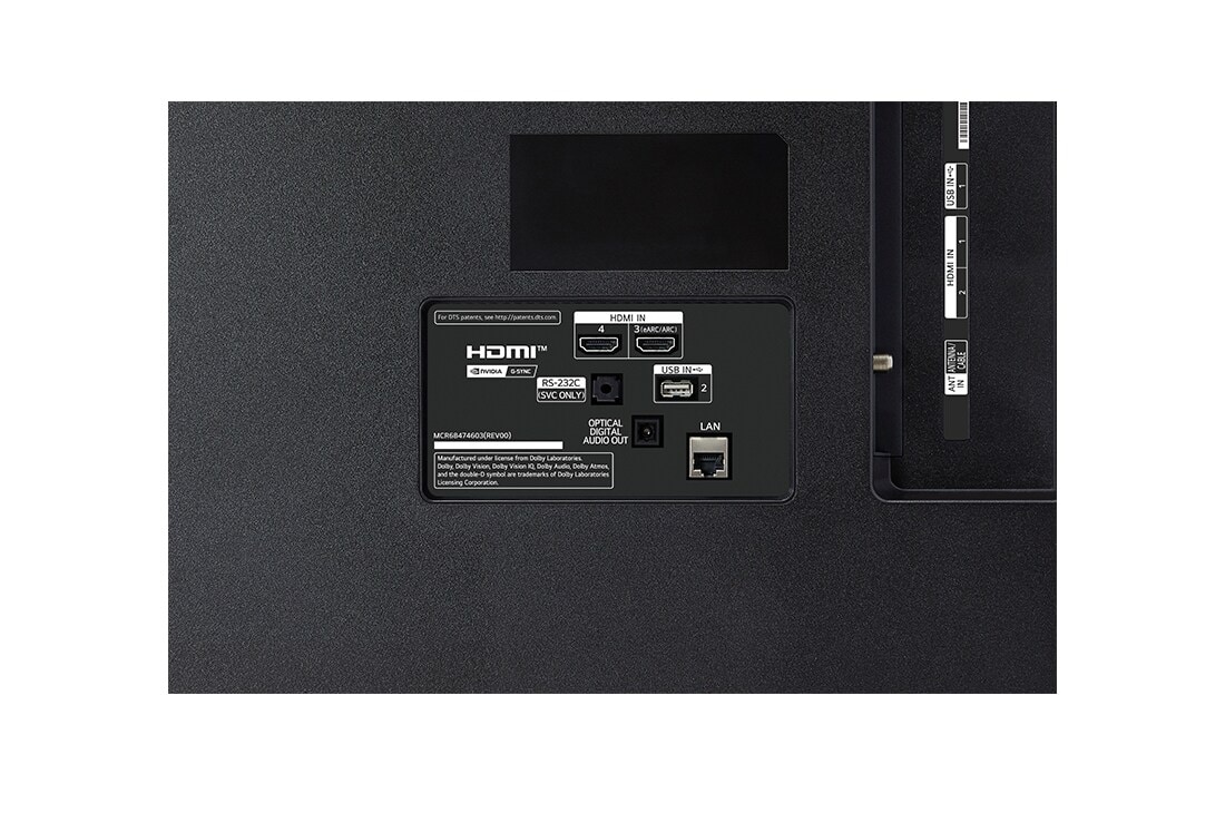 LG 77 pouces LG OLED AI B4 4K Smart TV OLED77B4, port view, OLED77B46LA, thumbnail 13