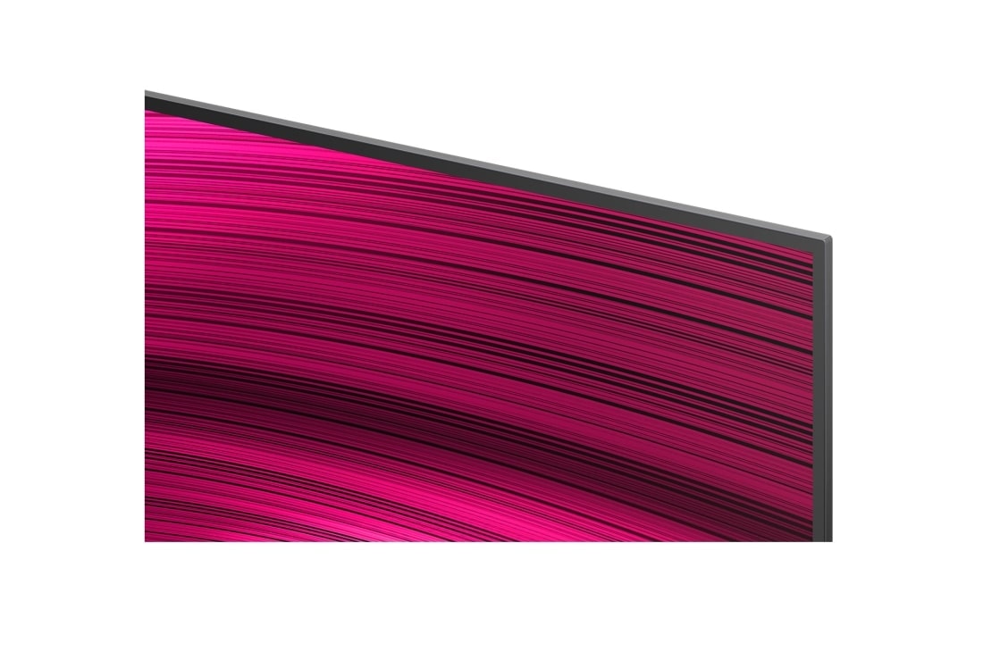 LG Smart TV LG OLED evo AI 4K C5 2025 83 pouces, Espace salon avec une LG OLED TV à fixation murale. Sur la TV se trouve une chaîne de montagnes face à un ciel sombre et nocturne rempli d’étoiles. Cette scène est divisée en deux pour montrer comment, OLED83C54LA, thumbnail 7