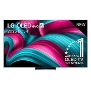 LG Smart TV LG OLED evo AI 4K C5 2025 83 pouces, Vue avant de la Smart TV LG OLED evo AI C5 4K. L’emblème OLED numéro 1 dans le monde pendant 12 ans et le logo LG OLED evo AI 2025 sont à l’écran., OLED83C54LA, thumbnail 1