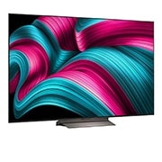 LG Smart TV LG OLED evo AI 4K C5 2025 65 pouces, Un léopard dans la forêt avec des couleurs et des détails éclatants. On voit une grille et une lumière briller derrière le léopard, indiquant comment LG AI Picture Pro a apporté des améliorations visu, OLED65C5ELB, thumbnail 2
