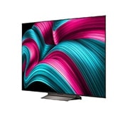 LG Smart TV LG OLED evo AI 4K C5 2025 65 pouces, Écran LG TV avec une télécommande AI Magic Remote au premier plan. Le bouton IA est mis en surbrillance et une bulle de dialogue montre du texte : suggérez un film que j’aime. À l’écran, nous voyons l, OLED65C5ELB, thumbnail 5