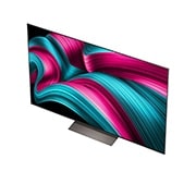 LG Smart TV LG OLED evo AI 4K C5 2025 65 pouces, Perroquet coloré en ultra haute définition sur un fond noir. On voit des gouttes d’eau suspendues dans l’air tout autour. L’image présente la technologie Perfect Color, car chaque couleur différente d, OLED65C5ELB, thumbnail 6