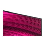LG Smart TV LG OLED evo AI 4K C5E 2025 55 pouces, Espace salon avec une LG OLED TV à fixation murale. Sur la TV se trouve une chaîne de montagnes face à un ciel sombre et nocturne rempli d’étoiles. Cette scène est divisée en deux pour montrer comment, OLED55C5ELB, thumbnail 7