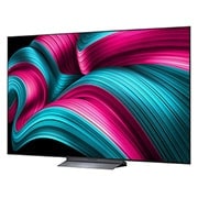 LG Smart TV LG OLED evo AI 4K C5 2025 77 pouces, Le processeur alpha 9 AI de 8ème génération s’illumine avec différentes nuances de bleu et des éclairs de lumière qui en sortent et mettent en évidence ses circuits. Les statistiques de performance so, OLED77C54LA, thumbnail 5