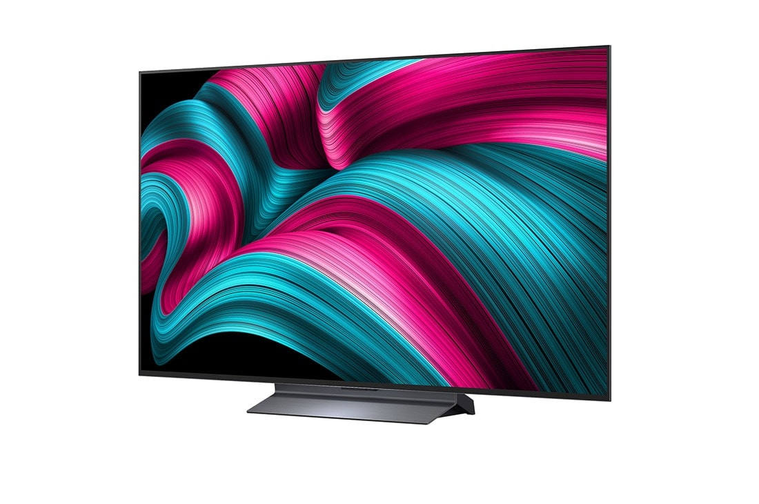 LG Smart TV LG OLED evo AI 4K C5 2025 55 pouces, Le processeur alpha 9 AI de 8ème génération s’illumine avec différentes nuances de bleu et des éclairs de lumière qui en sortent et mettent en évidence ses circuits. Les statistiques de performance so, OLED55C54LA, thumbnail 5