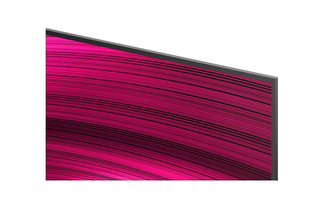 LG Smart TV LG OLED evo AI 4K C5 2025 55 pouces, Espace salon avec une LG OLED TV à fixation murale. Sur la TV se trouve une chaîne de montagnes face à un ciel sombre et nocturne rempli d’étoiles. Cette scène est divisée en deux pour montrer comment, OLED55C54LA, thumbnail 7