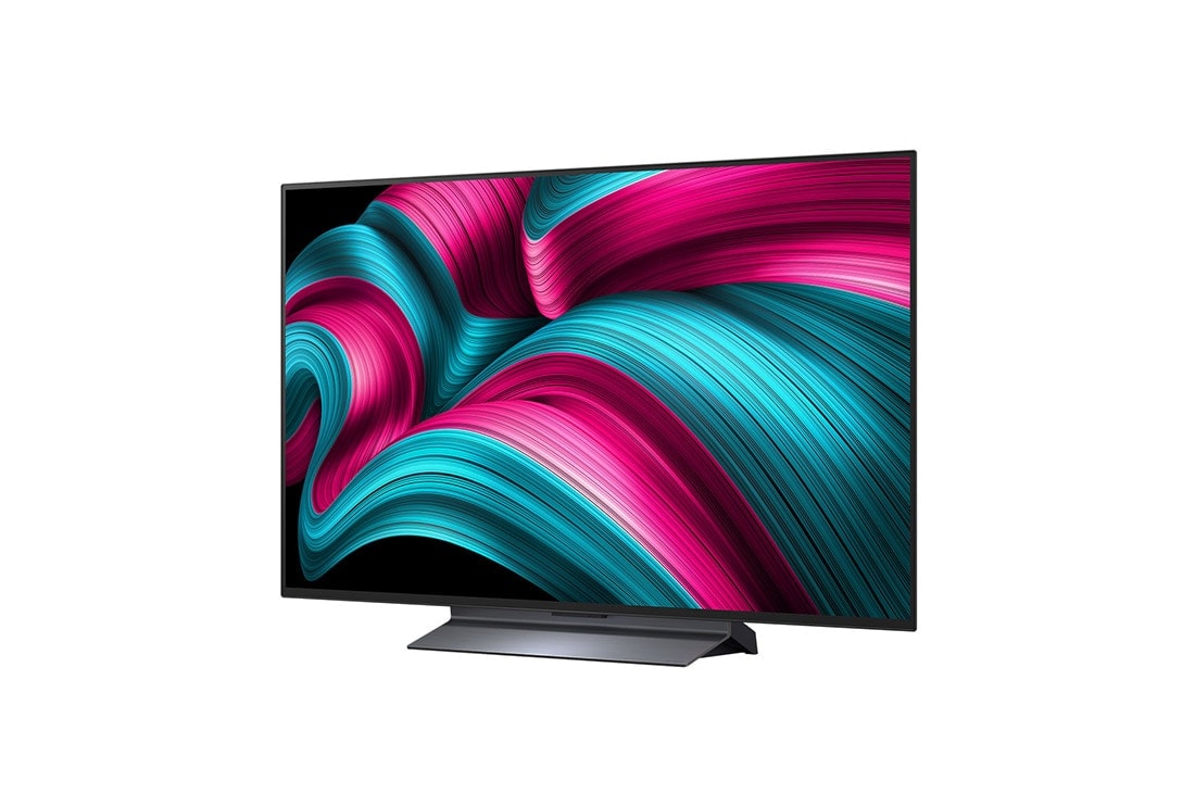 LG Smart TV LG OLED evo AI 4K C5 2025 48 pouces, Le processeur alpha 9 AI de 8ème génération s’illumine avec différentes nuances de bleu et des éclairs de lumière qui en sortent et mettent en évidence ses circuits. Les statistiques de performance so, OLED48C54LA, thumbnail 5