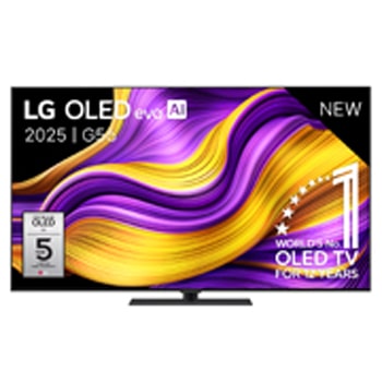 LG Smart TV LG OLED evo AI 4K G5 2025 65 pouces, Vue avant de la Smart TV LG OLED evo AI G5 4K. L’emblème OLED numéro 1 dans le monde pendant 12 ans et le logo LG OLED evo AI 2025 sont à l’écran., OLED65G56LS, thumbnail 1