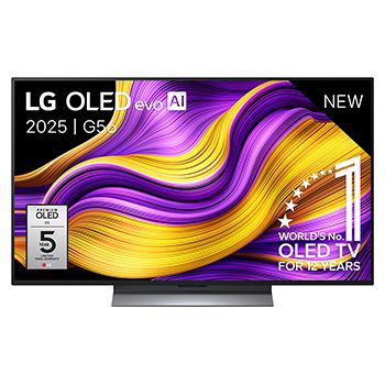 LG Smart TV LG OLED evo AI 4K G5 2025 48 pouces, Vue avant de la Smart TV LG OLED evo AI G5 4K. L’emblème OLED numéro 1 dans le monde pendant 12 ans et le logo LG OLED evo AI 2025 sont à l’écran., OLED48G56LS, thumbnail 1