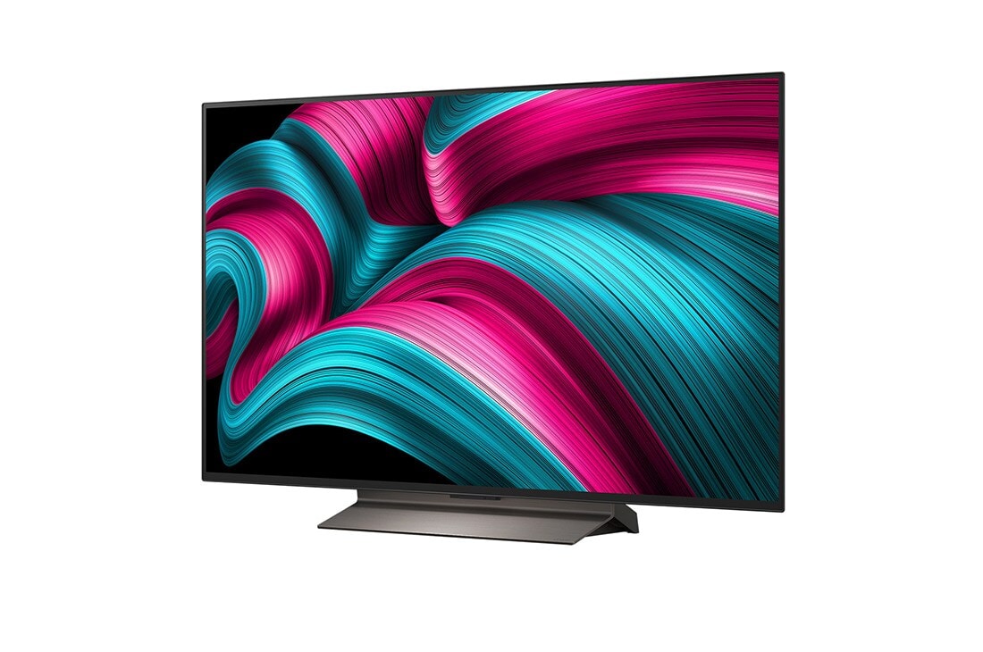 LG Smart TV LG OLED evo AI 4K C5E 2025 48 pouces, Le processeur alpha 9 AI de 8ème génération s’illumine avec différentes nuances de bleu et des éclairs de lumière qui en sortent et mettent en évidence ses circuits. Les statistiques de performance so, OLED48C5ELB, thumbnail 5