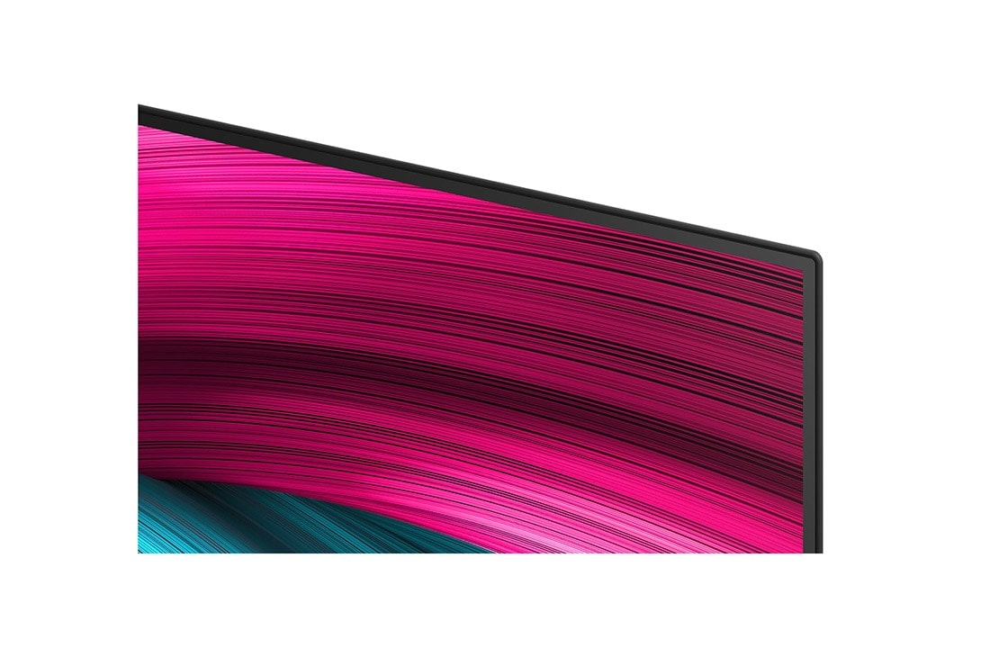 LG Smart TV LG OLED evo AI 4K C5E 2025 48 pouces, Espace salon avec une LG OLED TV à fixation murale. Sur la TV se trouve une chaîne de montagnes face à un ciel sombre et nocturne rempli d’étoiles. Cette scène est divisée en deux pour montrer comment, OLED48C5ELB, thumbnail 7