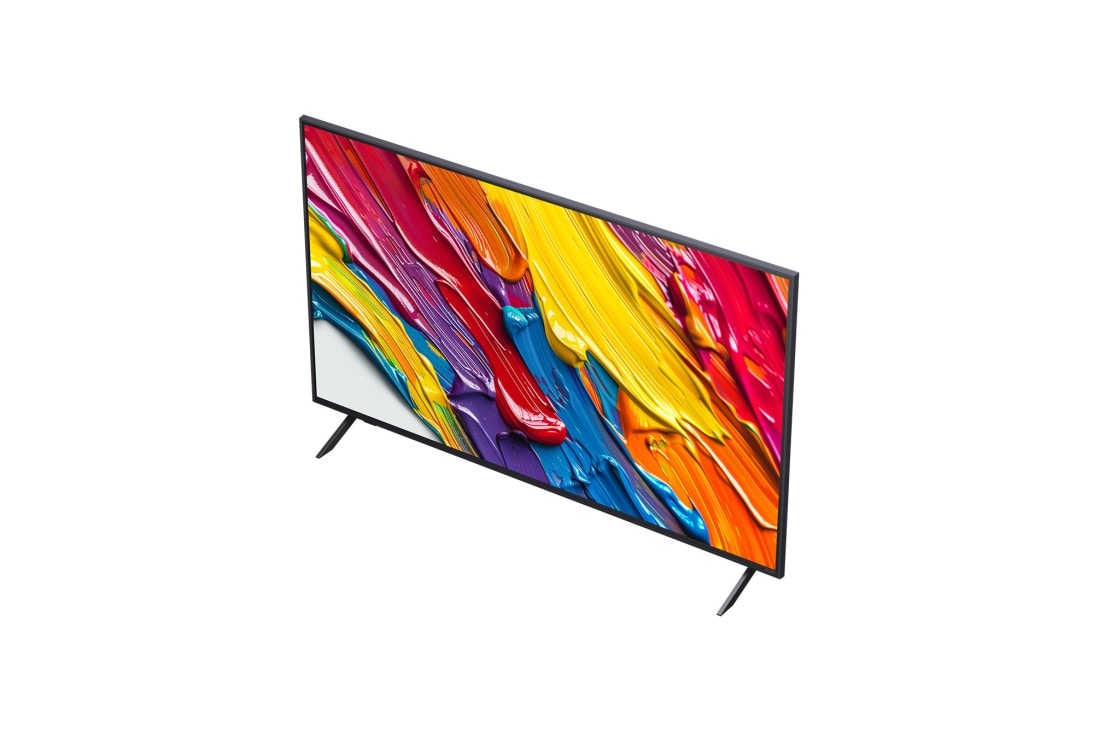 LG Smart TV LG QNED AI QNED82 4K 2025 55 pouces, Des éclaboussures de peinture éclatent en hauteur depuis le sol dans diverses couleurs. Certification Intertrek pour un volume de couleurs à 100 % par rapport au DCI-P3. Le titre parle de la nouvelle , 55QNED82A6B, thumbnail 6