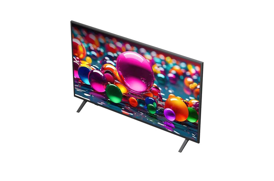 LG Smart TV LG UHD AI UA75 4K 2025 50 pouces, Le processeur alpha 7 AI de 8ème génération s’illumine en jaune et des éclairs de couleur fusent de celui-ci. Le titre évoque la façon dont le processeur offre une qualité 4K, des couleurs et une lumi, 50UA75006LA, thumbnail 6