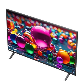 LG Smart TV LG UHD AI UA75 4K 2025 50 pouces, Le processeur alpha 7 AI de 8ème génération s’illumine en jaune et des éclairs de couleur fusent de celui-ci. Le titre évoque la façon dont le processeur offre une qualité 4K, des couleurs et une lumi, 50UA75006LA, thumbnail 6