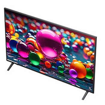 LG Smart TV LG UHD AI UA75 4K 2025 55 pouces, Le processeur alpha 7 AI de 8ème génération s’illumine en jaune et des éclairs de couleur fusent de celui-ci. Le titre évoque la façon dont le processeur offre une qualité 4K, des couleurs et une lumi, 55UA75006LA, thumbnail 6