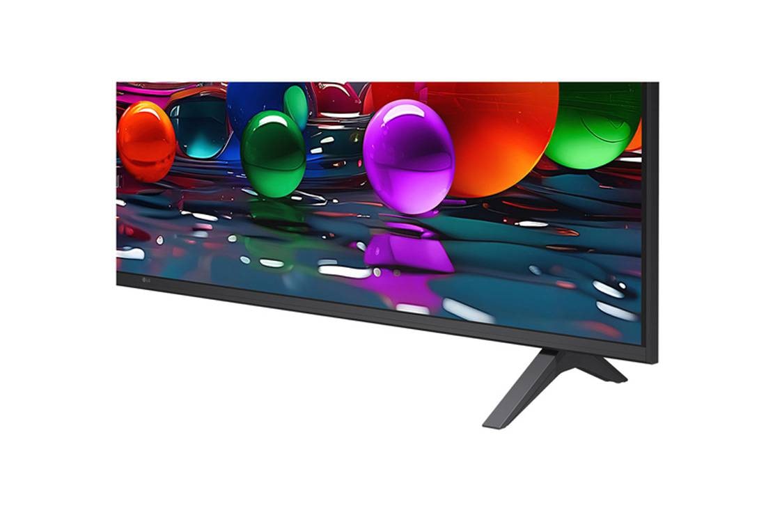 LG Smart TV LG UHD AI UA75 4K 2025 65 pouces, Une photo d’une fille portant un pull rouge divisée en bas du milieu pour montrer le côté gauche en SDR et le côté droit en HDR10 Pro. Le côté droit de l’image est plus net et contrasté comparé au côt, 65UA75006LA, thumbnail 8