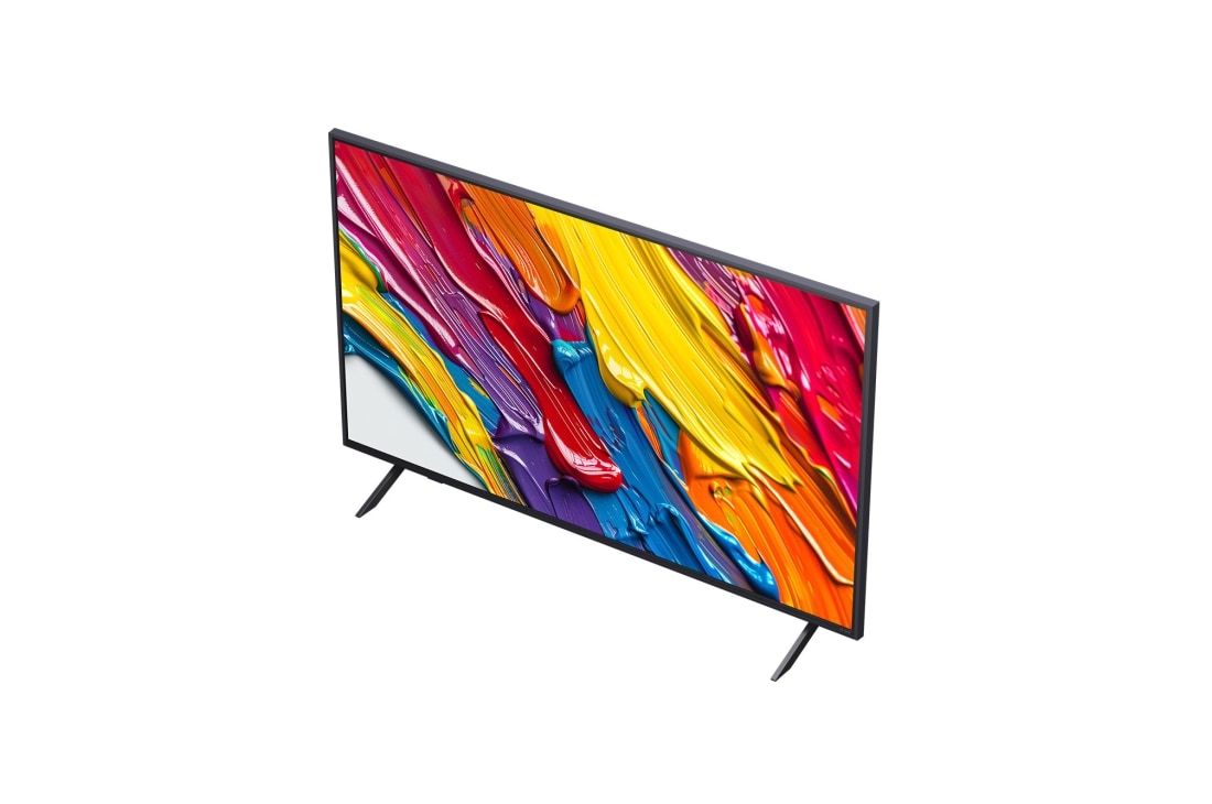 LG Smart TV LG QNED AI QNED82 4K 2025 50 pouces, Des éclaboussures de peinture éclatent en hauteur depuis le sol dans diverses couleurs. Certification Intertrek pour un volume de couleurs à 100 % par rapport au DCI-P3. Le titre parle de la nouvelle , 50QNED82A6B, thumbnail 6
