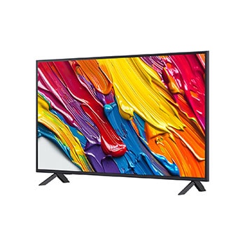 LG Smart TV LG QNED AI QNED82 4K 2025 50 pouces, Vue avant et latérale de la Smart TV LG QNED82 AI 4K montrant ses dimensions de longueur, largeur, hauteur et profondeur., 50QNED82A6B, thumbnail 5