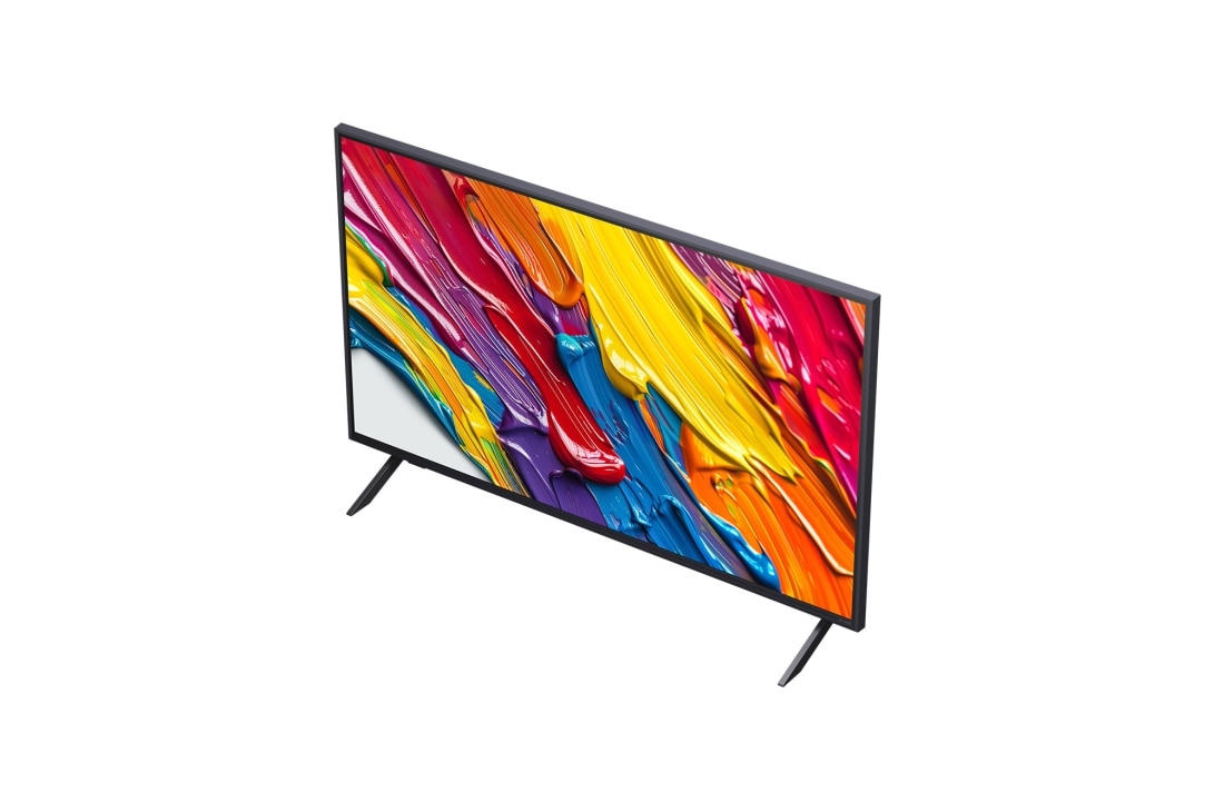 LG Smart TV LG QNED AI QNED82 4K 2025 43 pouces, Des éclaboussures de peinture éclatent en hauteur depuis le sol dans diverses couleurs. Certification Intertrek pour un volume de couleurs à 100 % par rapport au DCI-P3. Le titre parle de la nouvelle , 43QNED82A6B, thumbnail 6