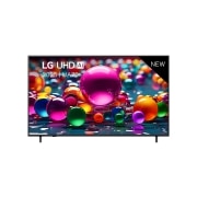 LG Smart TV LG UHD AI UA75 4K 2025 86 pouces, Vue avant d’une TV UHD UA75, logo LG UHD Al dans le coin supérieur. La LG UHD TV représente des textures colorées semblables à de la peinture, réunies., 86UA75006LA, thumbnail 1