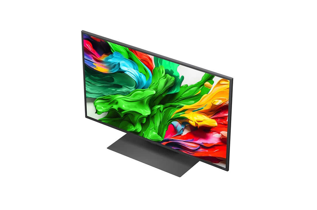 LG Smart TV LG QNED evo AI QNED86 MiniLED 4K 2025 43 pouces, Le processeur alpha 8 AI de 2ème génération s’illumine en violet et rose et des éclairs de couleur fusent de celui-ci. Le titre évoque la façon dont le processeur offre une qualité 4K, des couleurs et, 43QNED86A6C, thumbnail 6