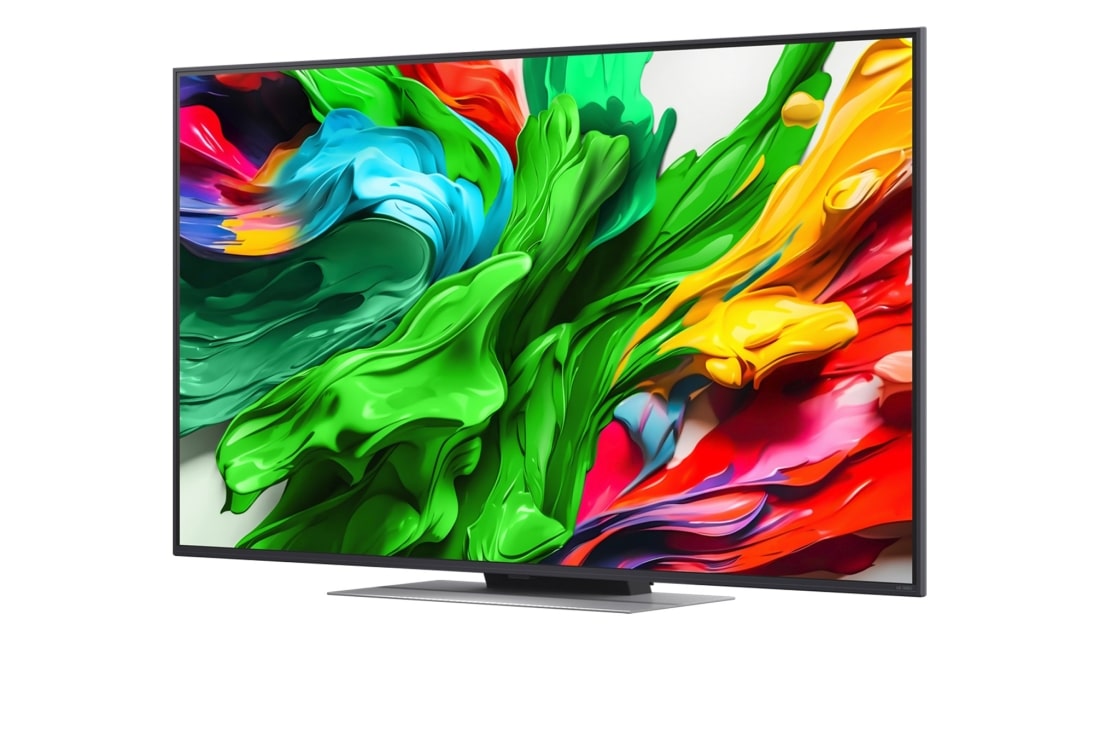 LG Smart TV LG QNED evo AI QNED87 MiniLED 4K 2025 55 pouces, Des éclaboussures de peinture éclatent en hauteur depuis le sol dans diverses couleurs. Certification Intertrek pour un volume de couleurs à 100 % par rapport au DCI-P3. Le titre parle de la nouvelle , 55QNED87A6B, thumbnail 5