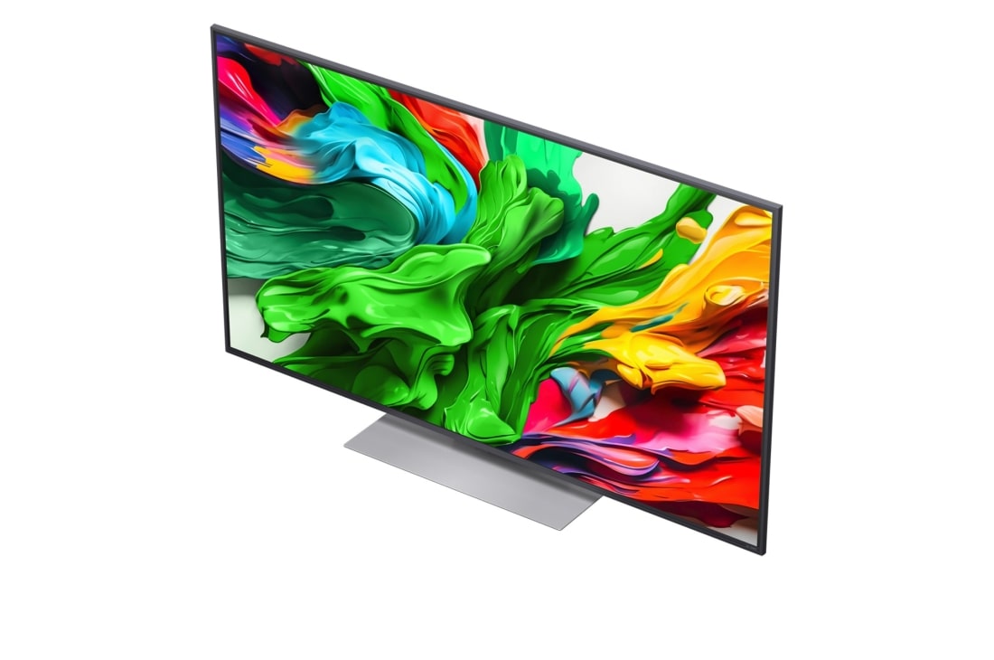 LG Smart TV LG QNED evo AI QNED87 MiniLED 4K 2025 55 pouces, Fleur holographique en 3D dans de nombreuses nuances différentes sur un fond noir. La définition et les détails de la fleur montrent la capacité de la MiniLED de QNED à produire des visuels aux couleu, 55QNED87A6B, thumbnail 6