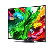 LG Smart TV LG QNED evo AI QNED87 MiniLED 4K 2025 55 pouces, Vue avant et latérale de la Smart TV LG QNED evo AI QNED85 4K montrant ses dimensions de longueur, largeur, hauteur et profondeur., 55QNED87A6B, thumbnail 4