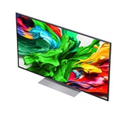 LG Smart TV LG QNED evo AI QNED87 MiniLED 4K 2025 55 pouces, Fleur holographique en 3D dans de nombreuses nuances différentes sur un fond noir. La définition et les détails de la fleur montrent la capacité de la MiniLED de QNED à produire des visuels aux couleu, 55QNED87A6B, thumbnail 6
