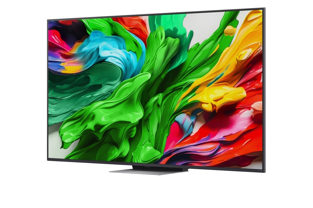 LG Smart TV LG QNED evo AI QNED87 MiniLED 4K 2025 65 pouces, Des éclaboussures de peinture éclatent en hauteur depuis le sol dans diverses couleurs. Certification Intertrek pour un volume de couleurs à 100 % par rapport au DCI-P3. Le titre parle de la nouvelle , 65QNED87A6B, thumbnail 5