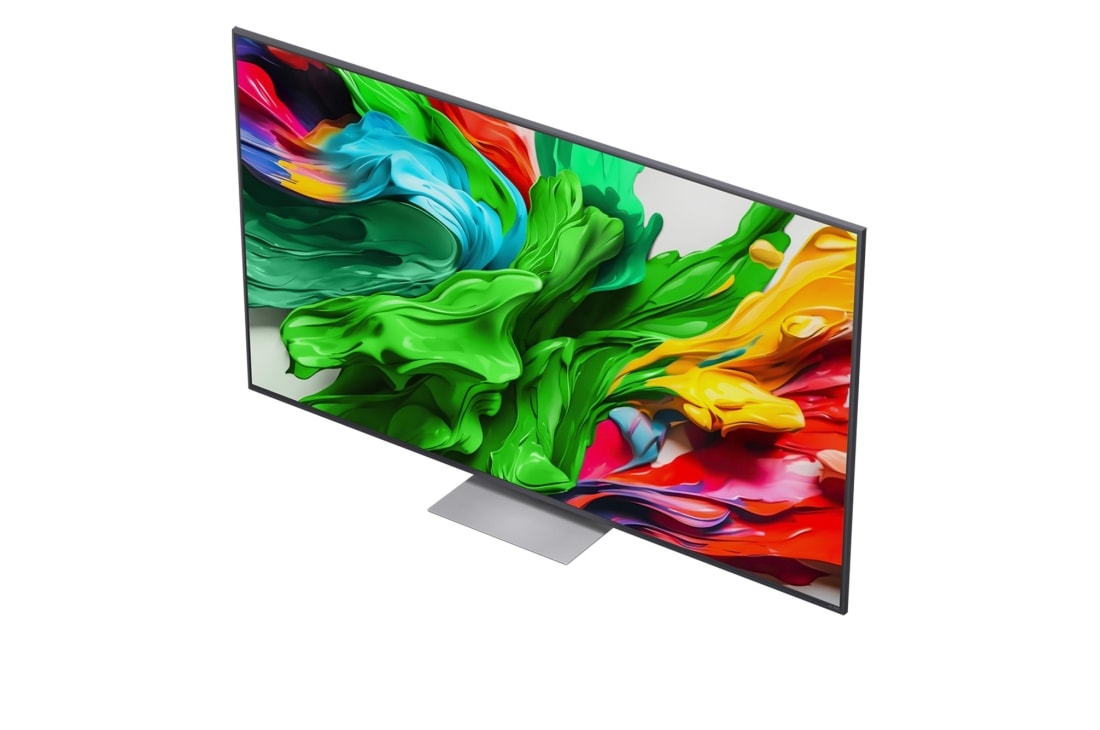 LG Smart TV LG QNED evo AI QNED87 MiniLED 4K 2025 65 pouces, Fleur holographique en 3D dans de nombreuses nuances différentes sur un fond noir. La définition et les détails de la fleur montrent la capacité de la MiniLED de QNED à produire des visuels aux couleu, 65QNED87A6B, thumbnail 6