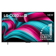 LG Smart TV LG OLED evo AI 4K C5 2025 42 pouces, Vue avant de la Smart TV LG OLED evo AI C5 4K. L’emblème OLED numéro 1 dans le monde pendant 12 ans et le logo LG OLED evo AI 2025 sont à l’écran., OLED42C55LA, thumbnail 1