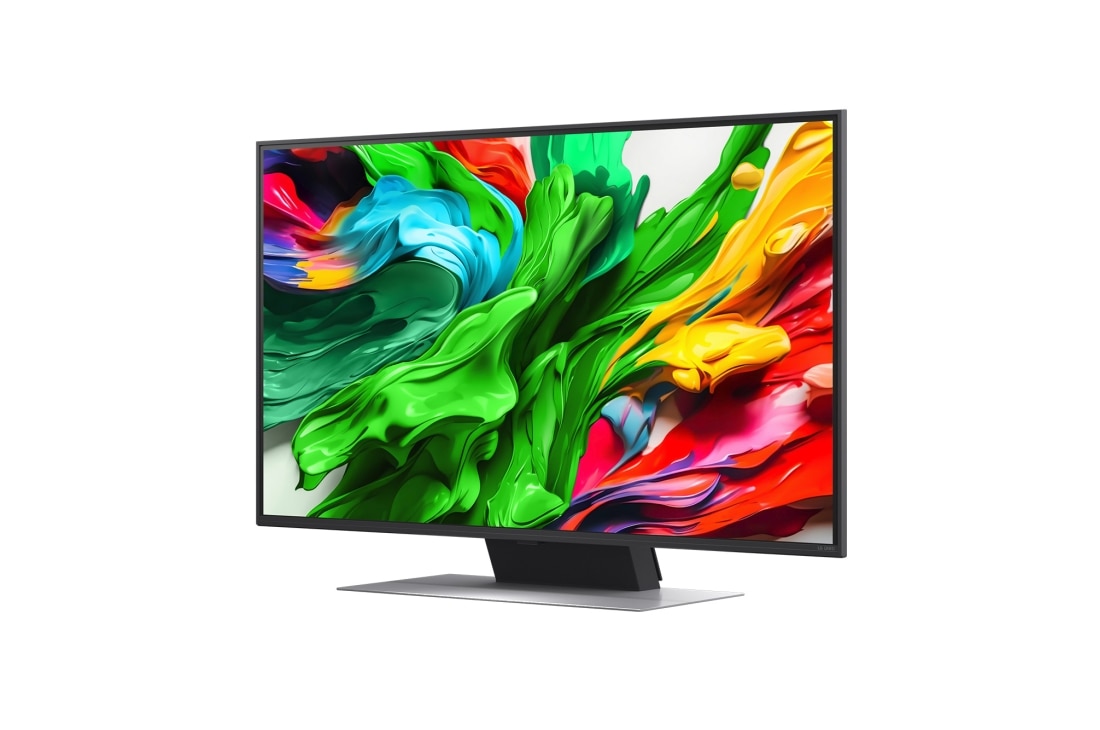 LG Smart TV LG QNED AI QNED87 4K 2025 43 pouces, Des éclaboussures de peinture éclatent en hauteur depuis le sol dans diverses couleurs. Certification Intertrek pour un volume de couleurs à 100 % par rapport au DCI-P3. Le titre parle de la nouvelle , 43QNED87A6D, thumbnail 5