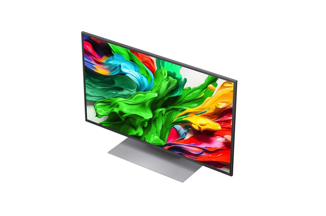 LG Smart TV LG QNED AI QNED87 4K 2025 43 pouces, Fleur holographique en 3D dans de nombreuses nuances différentes sur un fond noir. La définition et les détails de la fleur montrent la capacité de la MiniLED de QNED à produire des visuels aux couleu, 43QNED87A6D, thumbnail 6