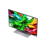 LG Smart TV LG QNED AI QNED87 4K 2025 43 pouces, Fleur holographique en 3D dans de nombreuses nuances différentes sur un fond noir. La définition et les détails de la fleur montrent la capacité de la MiniLED de QNED à produire des visuels aux couleu, 43QNED87A6D, thumbnail 6