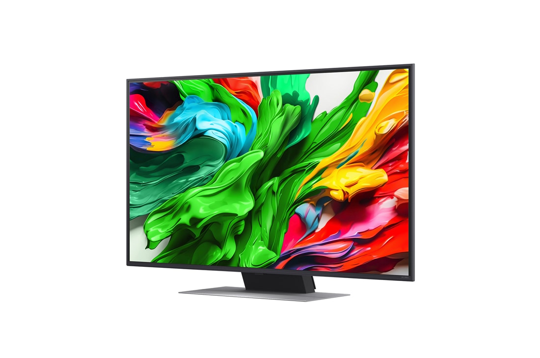 LG Smart TV LG QNED AI QNED87 4K 2025 50 pouces, Des éclaboussures de peinture éclatent en hauteur depuis le sol dans diverses couleurs. Certification Intertrek pour un volume de couleurs à 100 % par rapport au DCI-P3. Le titre parle de la nouvelle , 50QNED87A6D, thumbnail 5